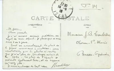 1916-Jean Loubière blessé verso