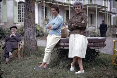 1961-Edouard Loubière, Madeleine Loubière, Valentine Ancely épouse Loubière à Cardes